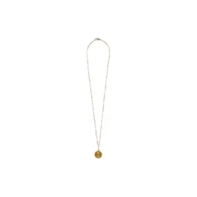 Young Professional Sunburst Coin Necklace on Paperclip Chain