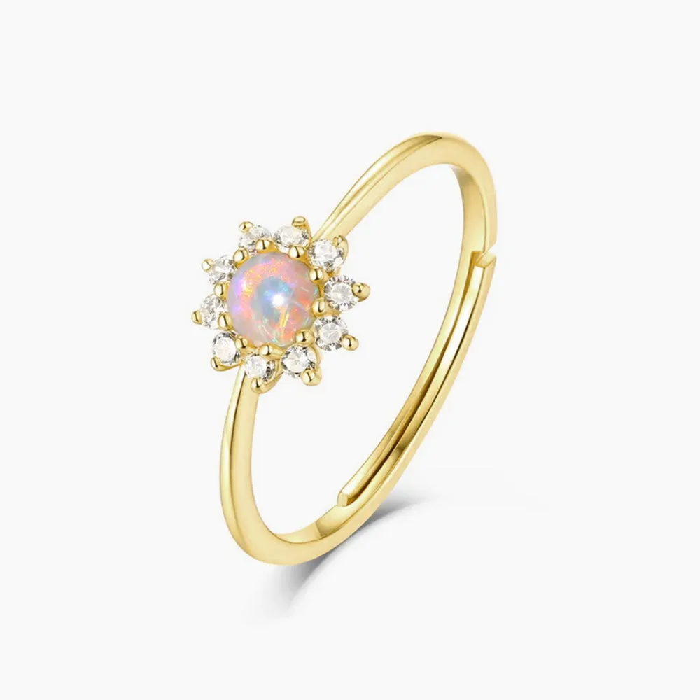 Sunflower Opal Open Ring Sleek Feature Stunning Finish