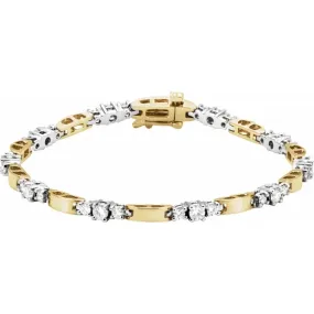 14K Yellow & White 1 3/4 CTW Diamond Line Bracelet animal prints Historically Focused