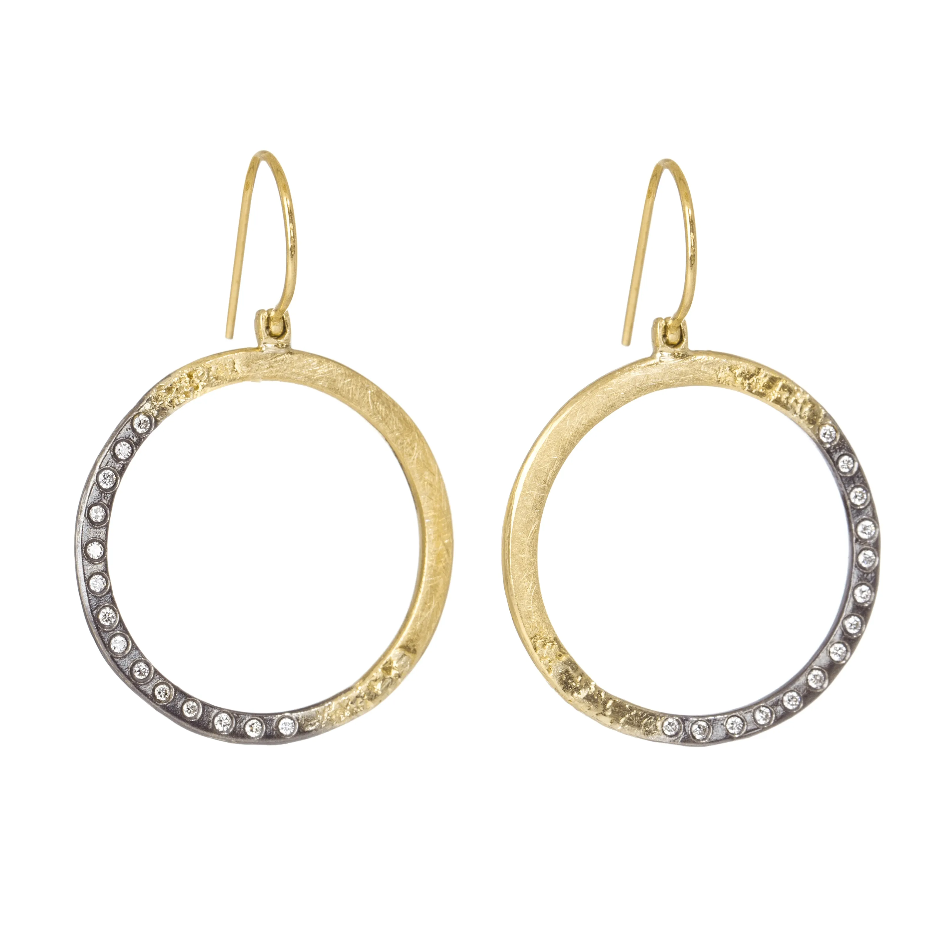 Sunshine Hoops - 18ky, Oxidized Silver   VS Diamonds Spark Moment Romantic Layer