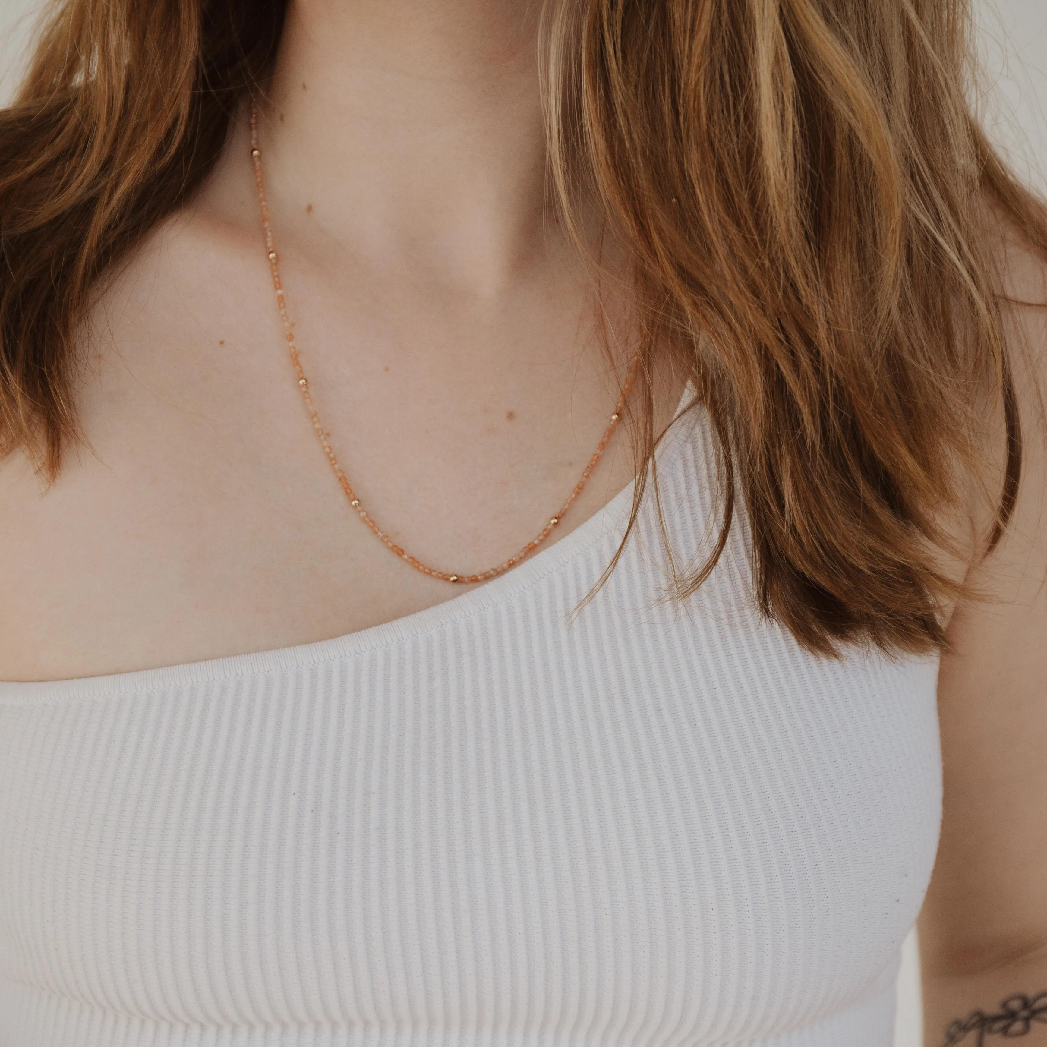 Sunstone Beaded Necklace Wedding Item Excellent Style