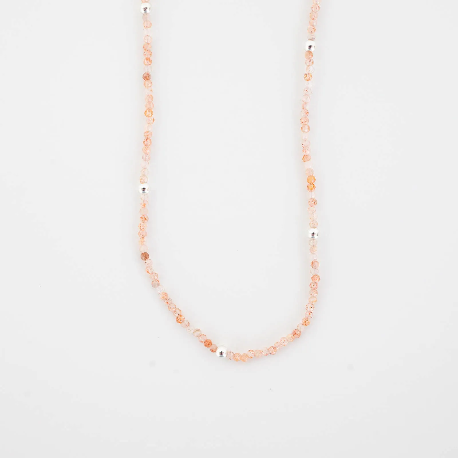 Statement Accent Sunstone Beaded Necklace