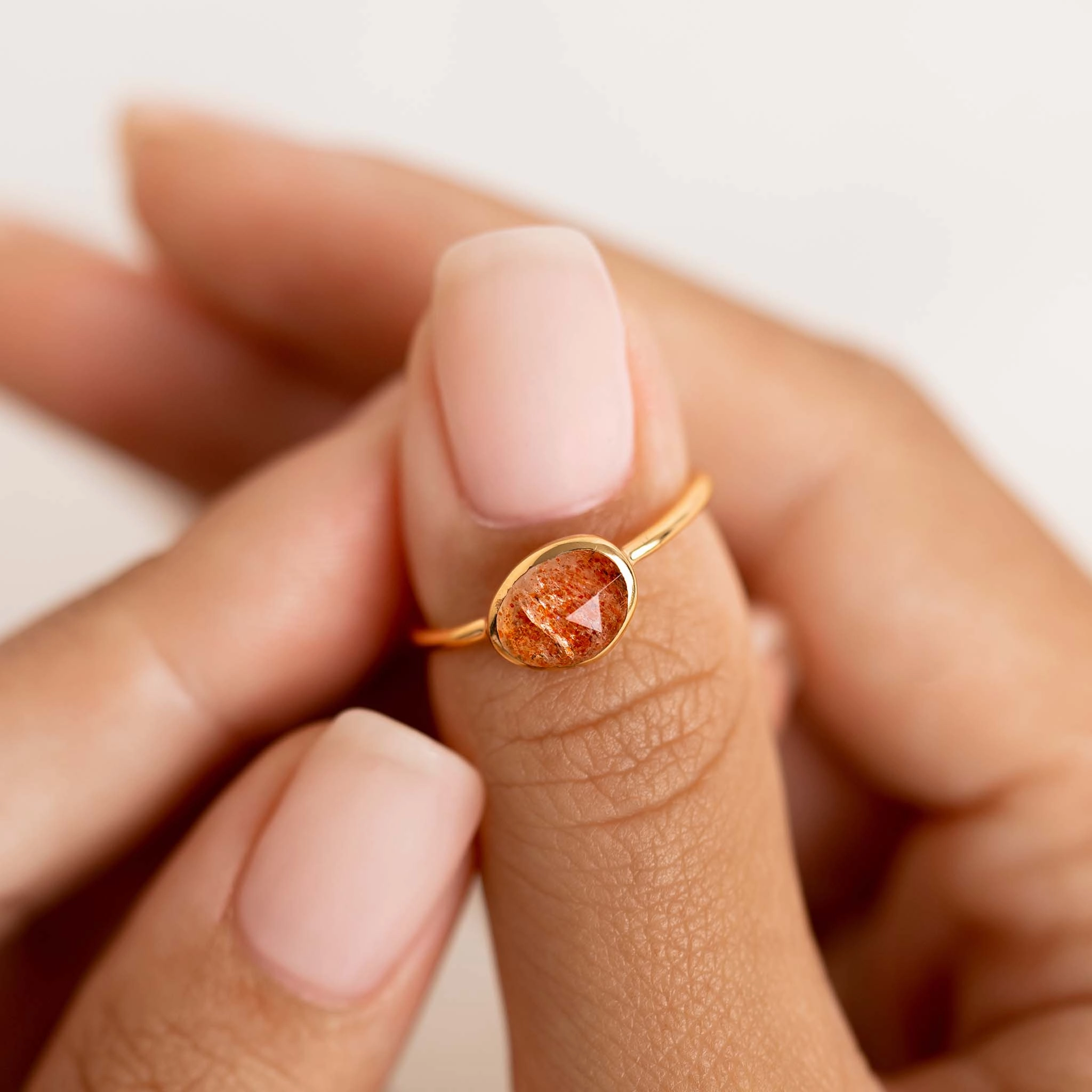 Sunstone Ring - Iris Layered Design Timeless Flow
