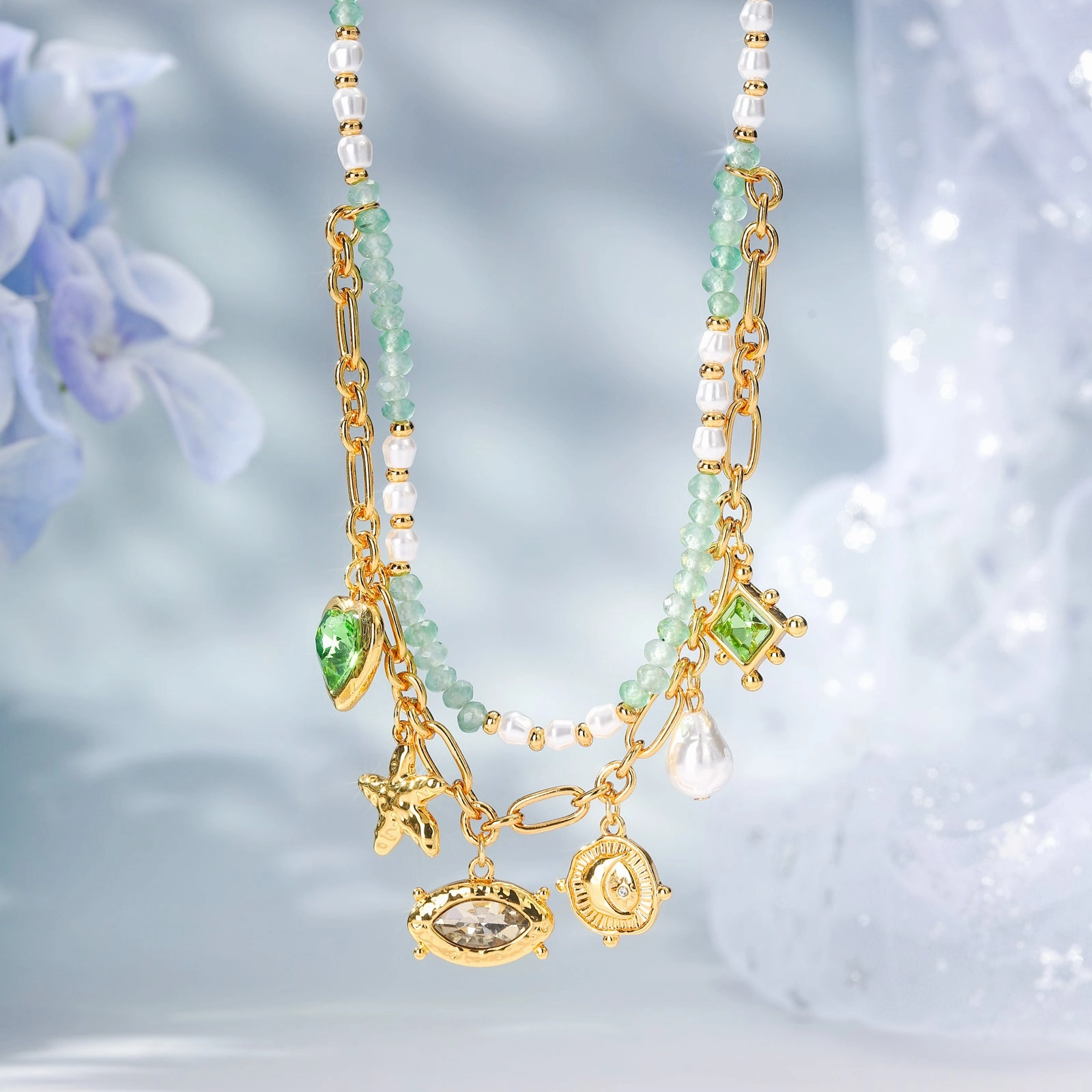 City Fashion Vintage Charm Bead Necklace