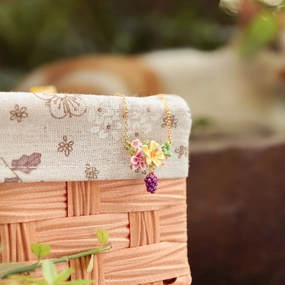 Modern Fashion Sweet Grape Flower Necklace