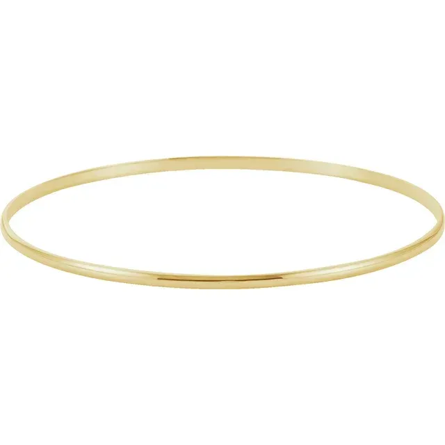 Diverse Combinations 14K Yellow 2 mm Half Round Bangle 7 1/2" Bracelet