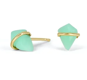 Teeny Kite Stone Studs - 18k Gold Casual Outfit