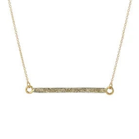 Terra Bar Necklace - 22k/18k Gold   Oxidized Silver Flat Shot