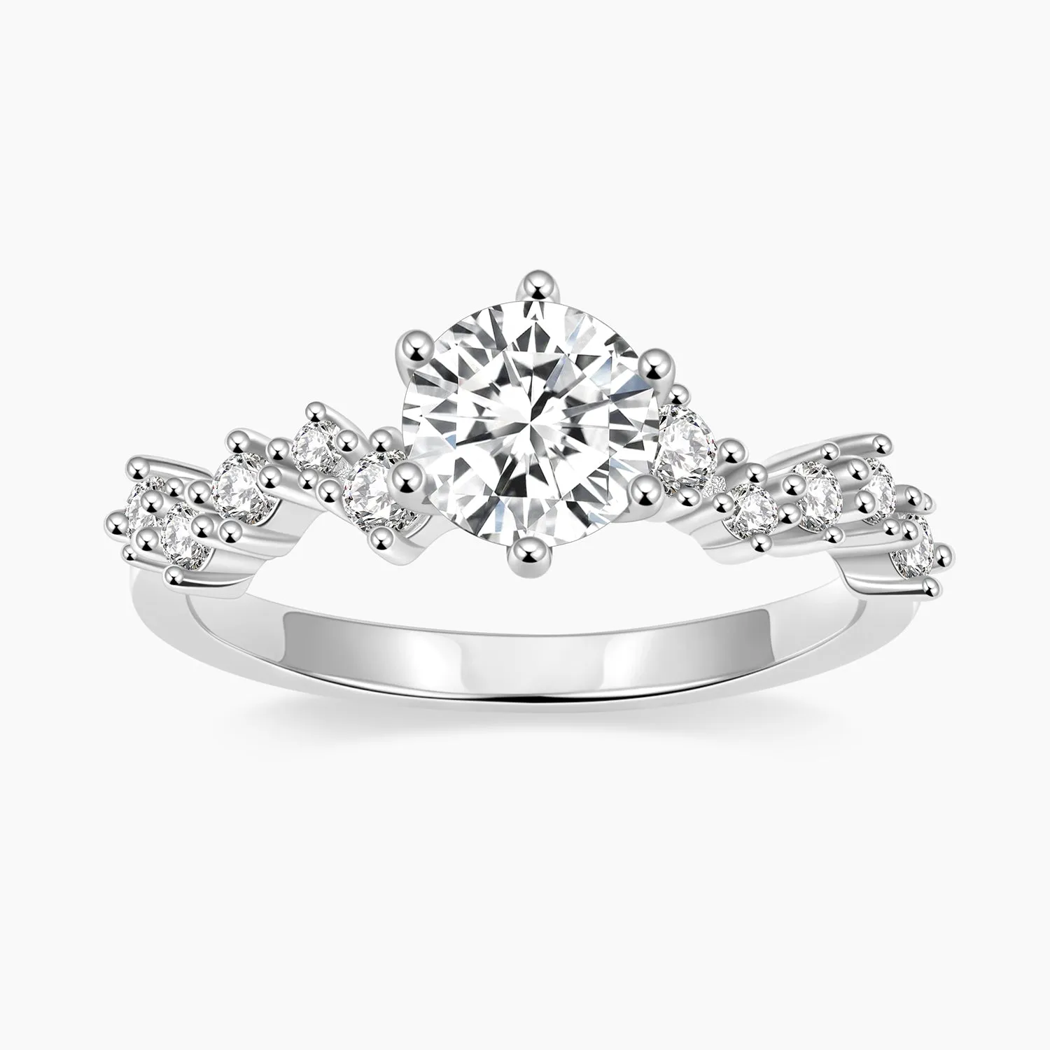 Weekend Glam 1CT Round Cut Engagement Moissanite Ring