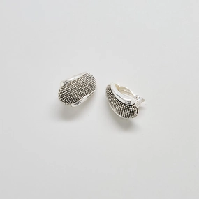 Textured Silver Clip-On Earrings Sparkle Ready Minimal Fashion