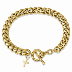 Exquisite Accent The Cross Pendant Bracelet - Gold