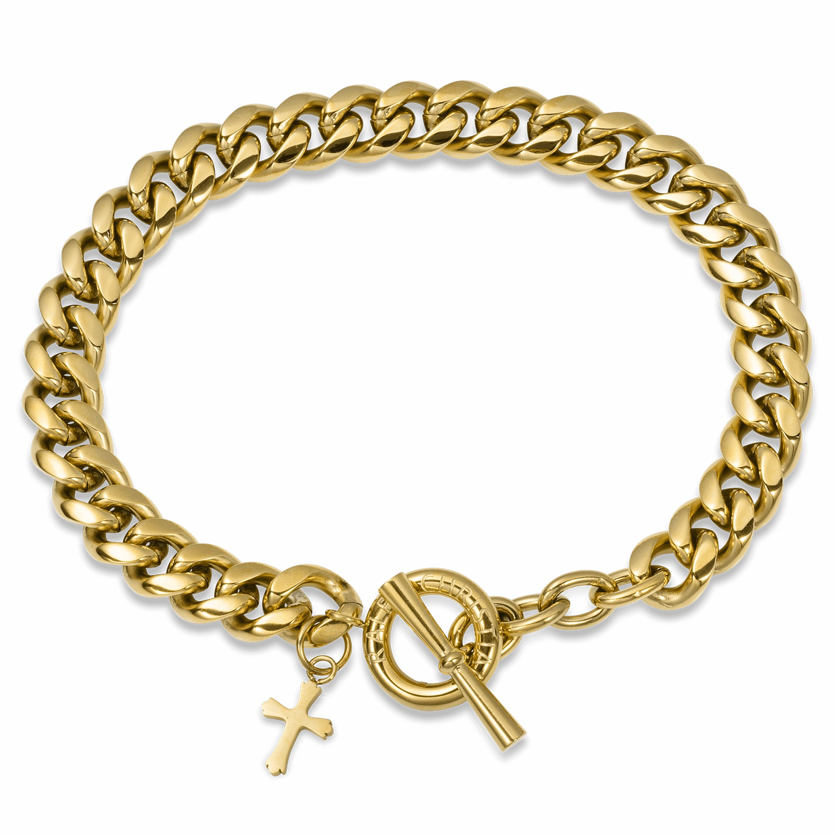 Exquisite Accent The Cross Pendant Bracelet - Gold