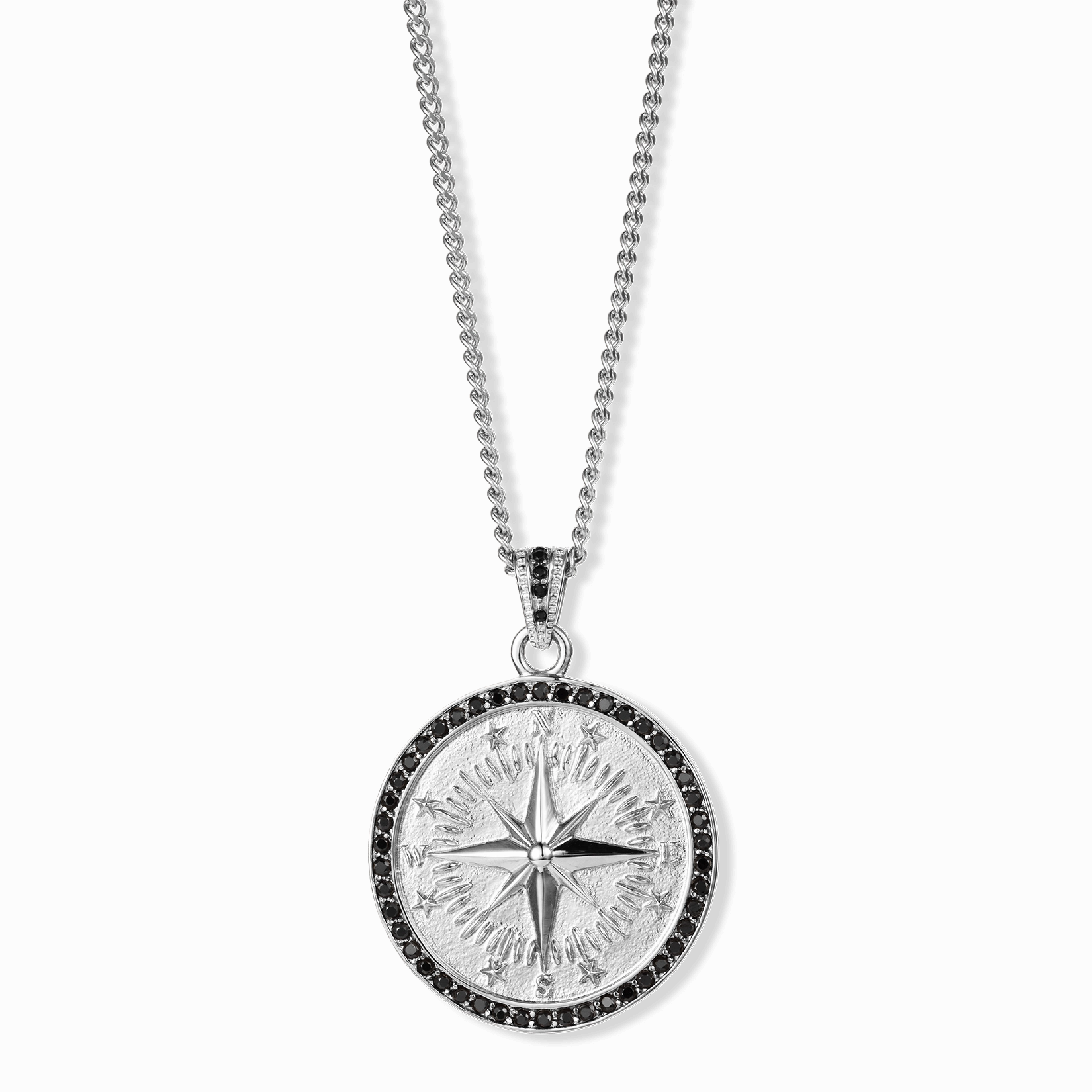 Elegant Fashion Formal Outfit The Silver Compass Pendant - Essentials Collection