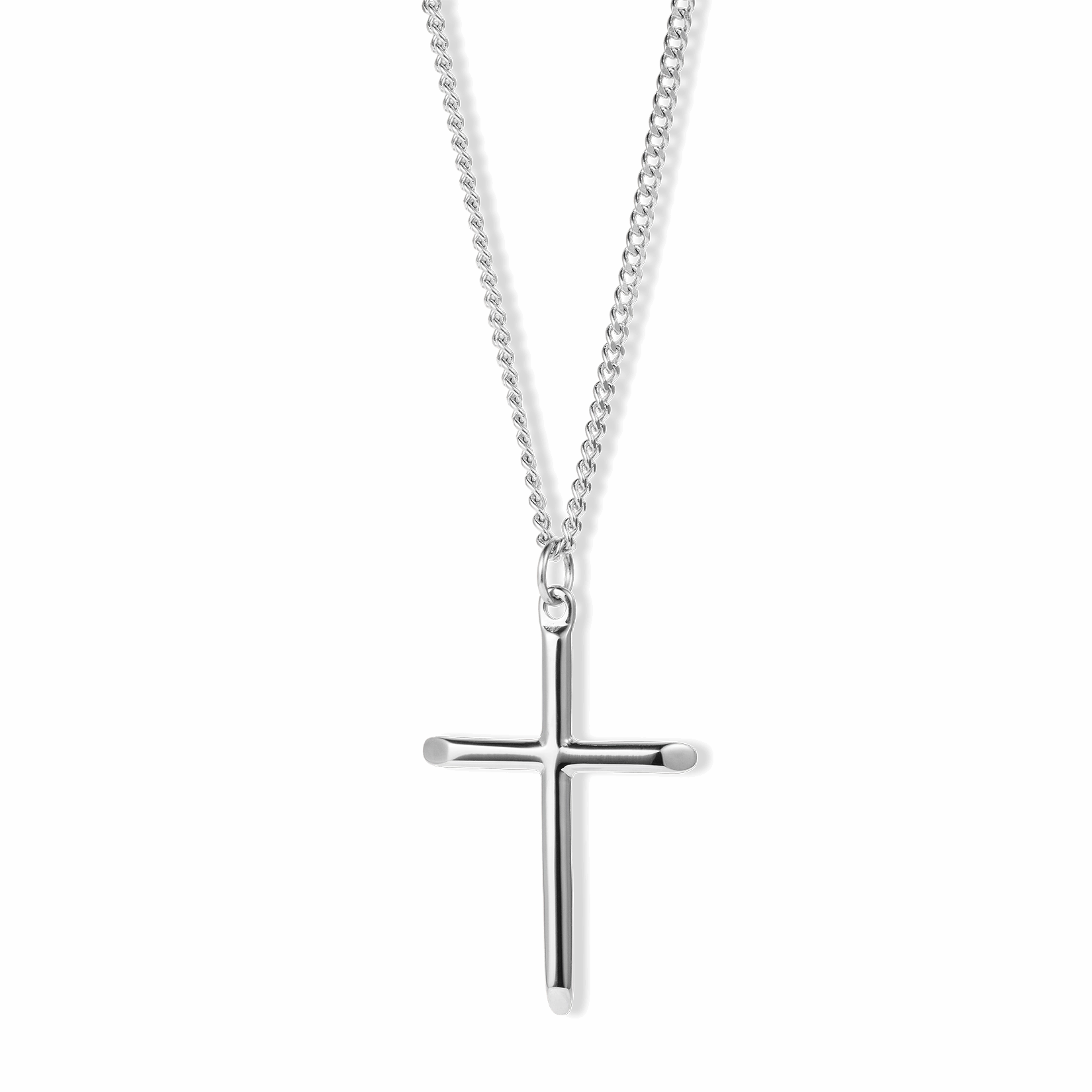 The Silver Cross Pendant - Essentials Collection Shine Effect Glam Touch