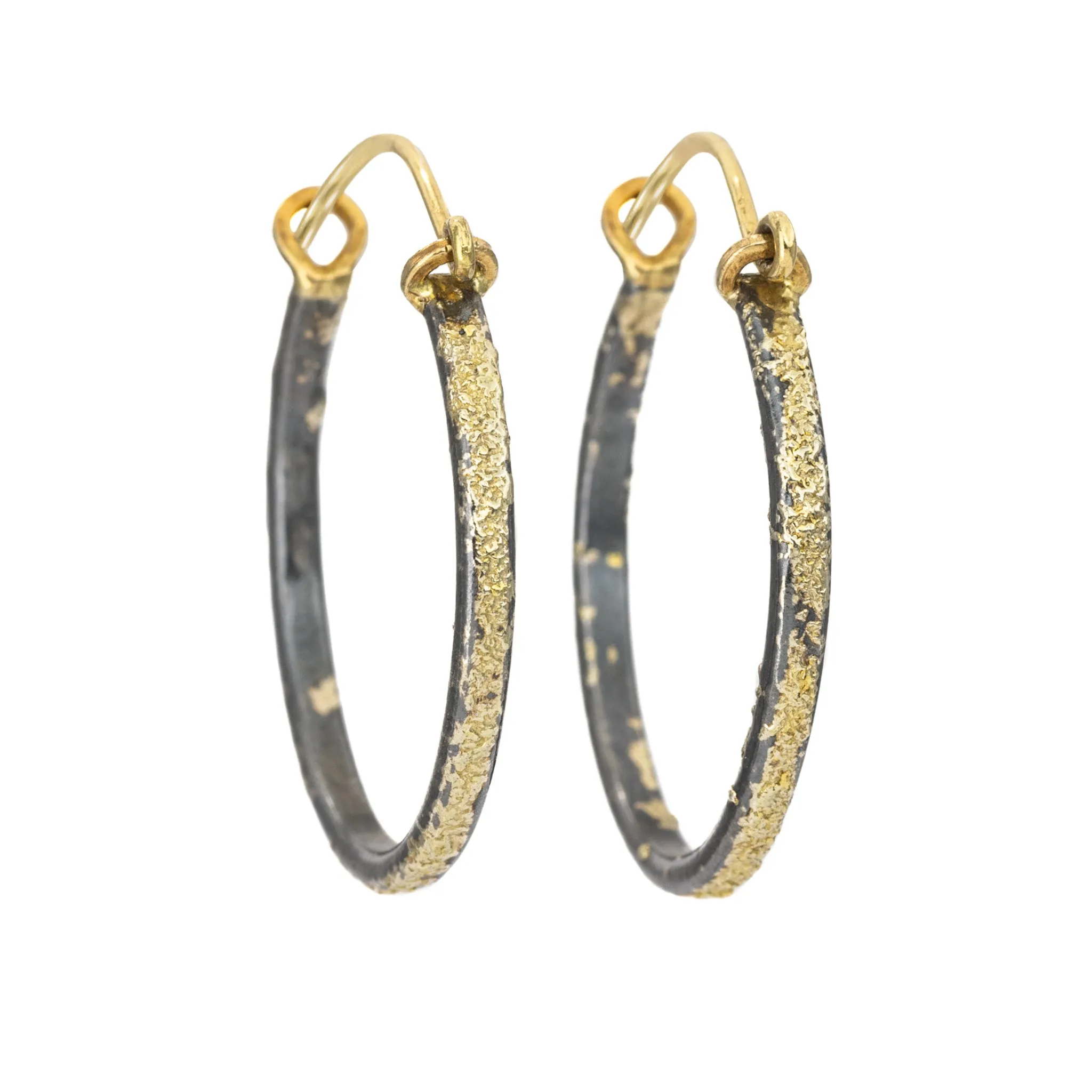 Soft Features Luxury Tone Chelsea Hoops - Small - 22k/18k Gold   Oxidized Silver