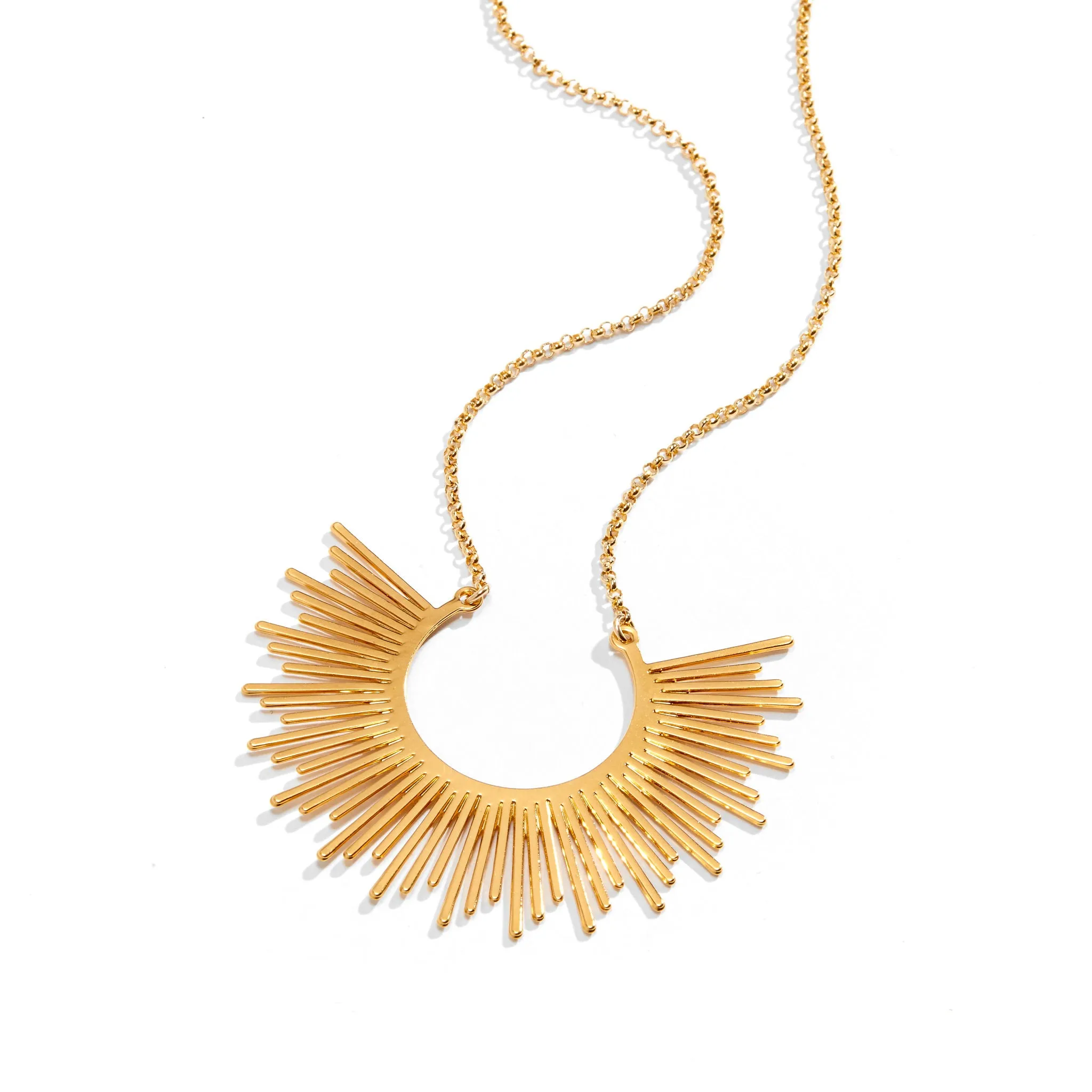 For Individuals Helios - Sun Pendant Necklace in Gold