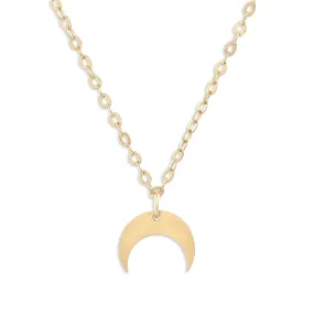 Tiny Crescent Moon Charm Necklace Handmade Art
