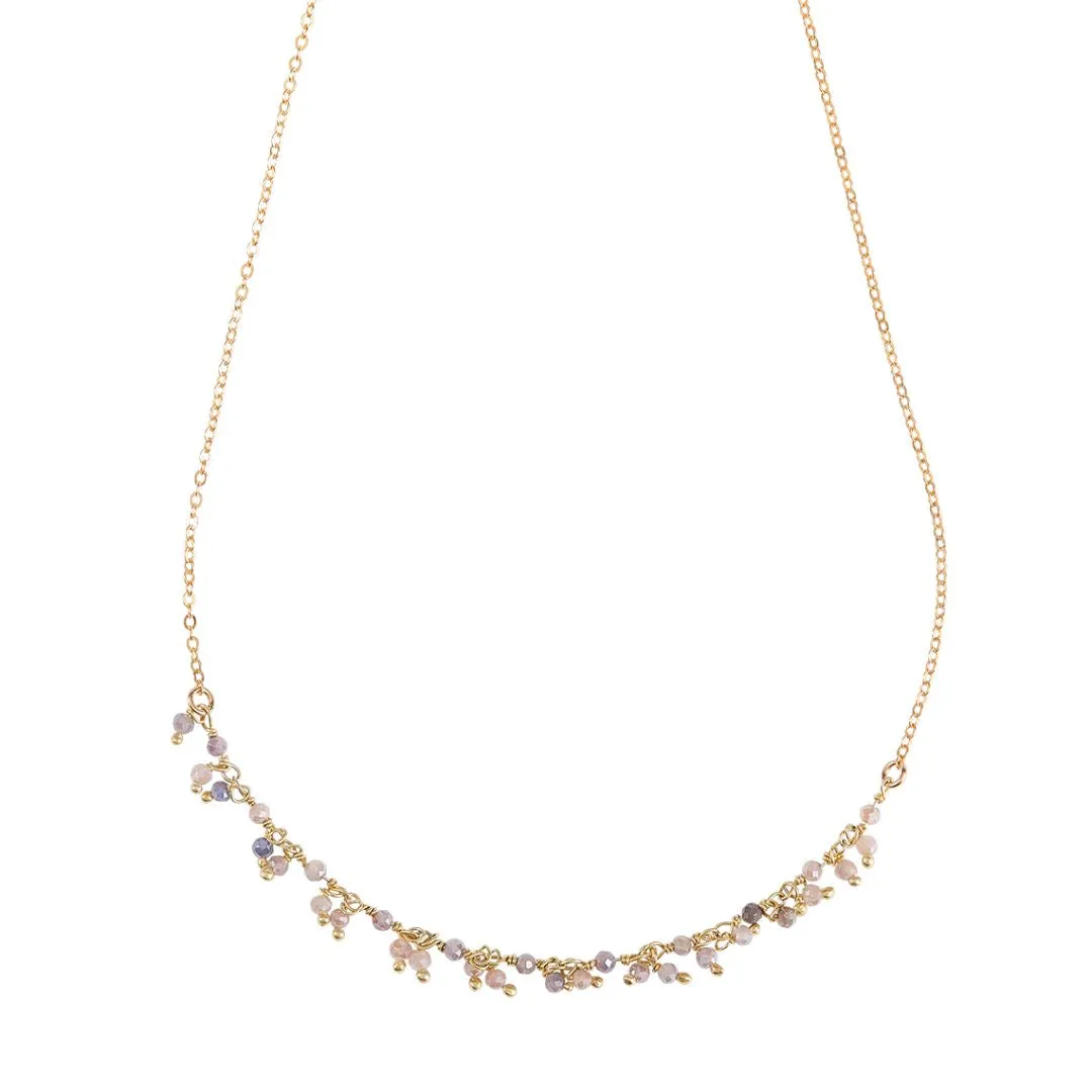 Tiny Moonstone Cluster Necklace Modern Man Wedding Moment