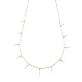 Gemstone Jewelry Bridal Adornment Tiny Rice Pearls Drops Necklace