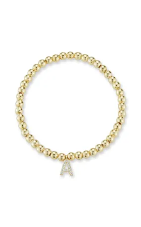 Tiny Uppercase Pav?? Initial Bracelet Novel Vision Enduring Blends