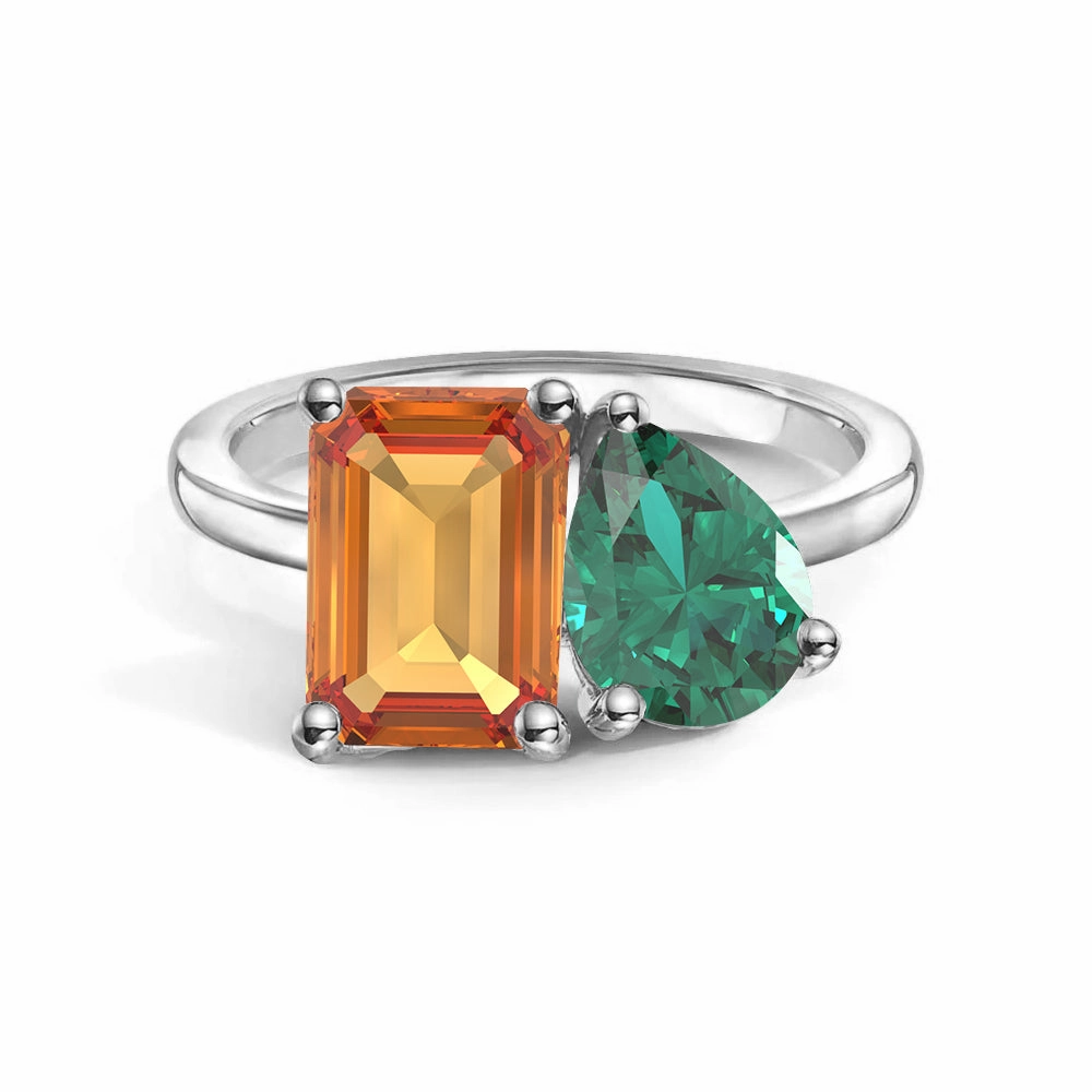 Daily Collection Toi et Moi Personalized Citrine Birthstone Anniversary Ring