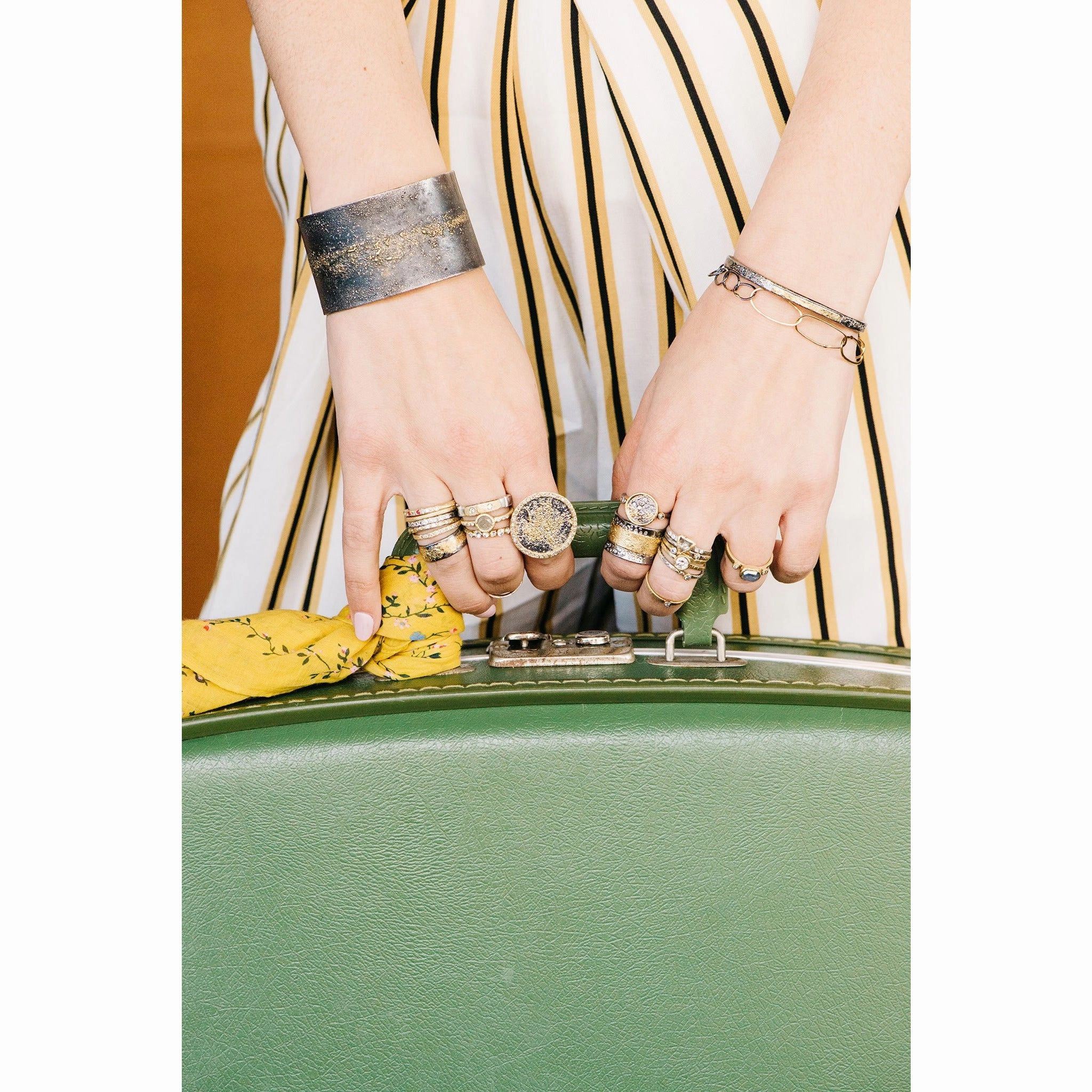 Exclusive Product Traditional Art Traveler??s Coin Ring - 22k/18k Gold   Reclaimed Diamonds