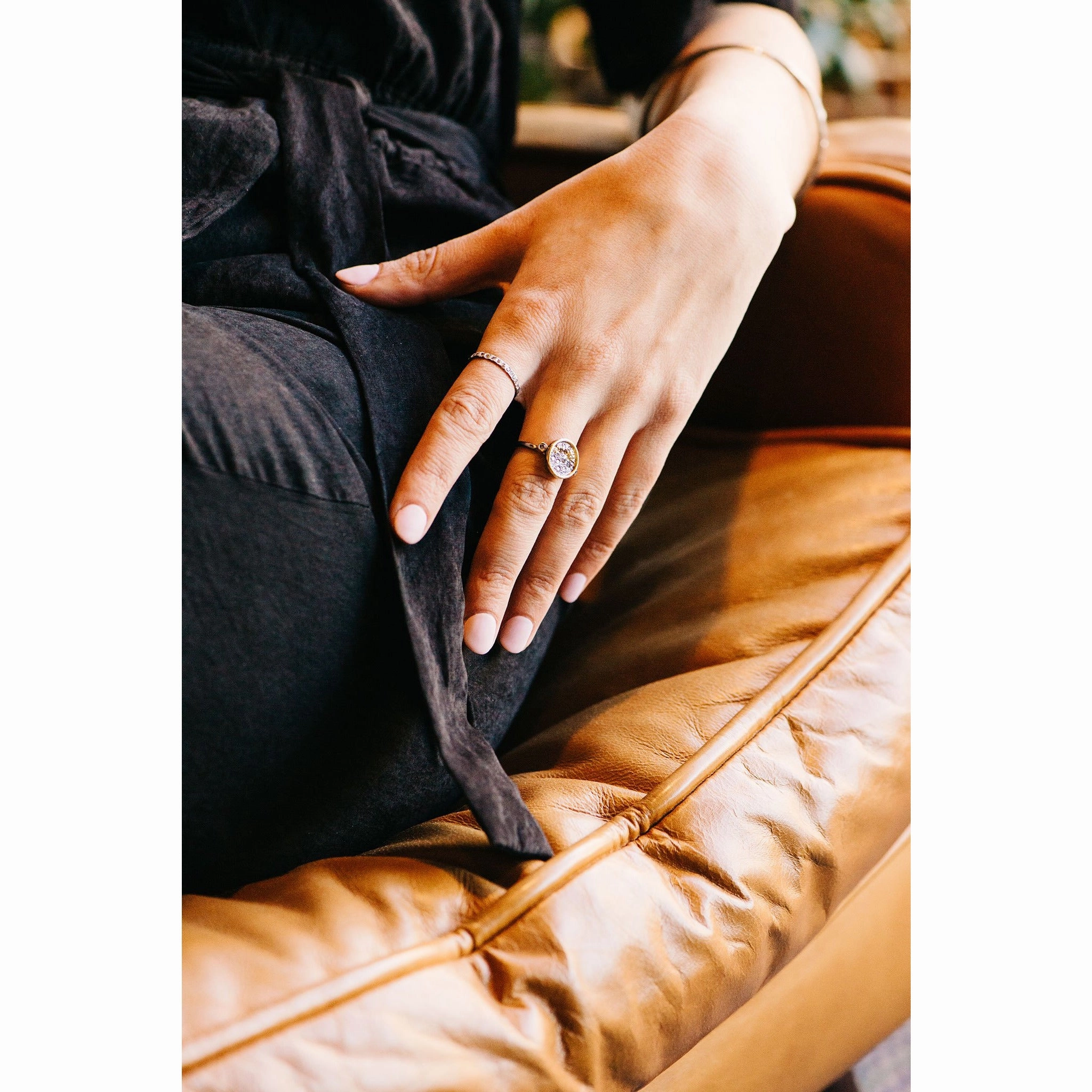 Traveler??s Coin Ring - 22k/18k Gold   Reclaimed Diamonds Flirty Accent