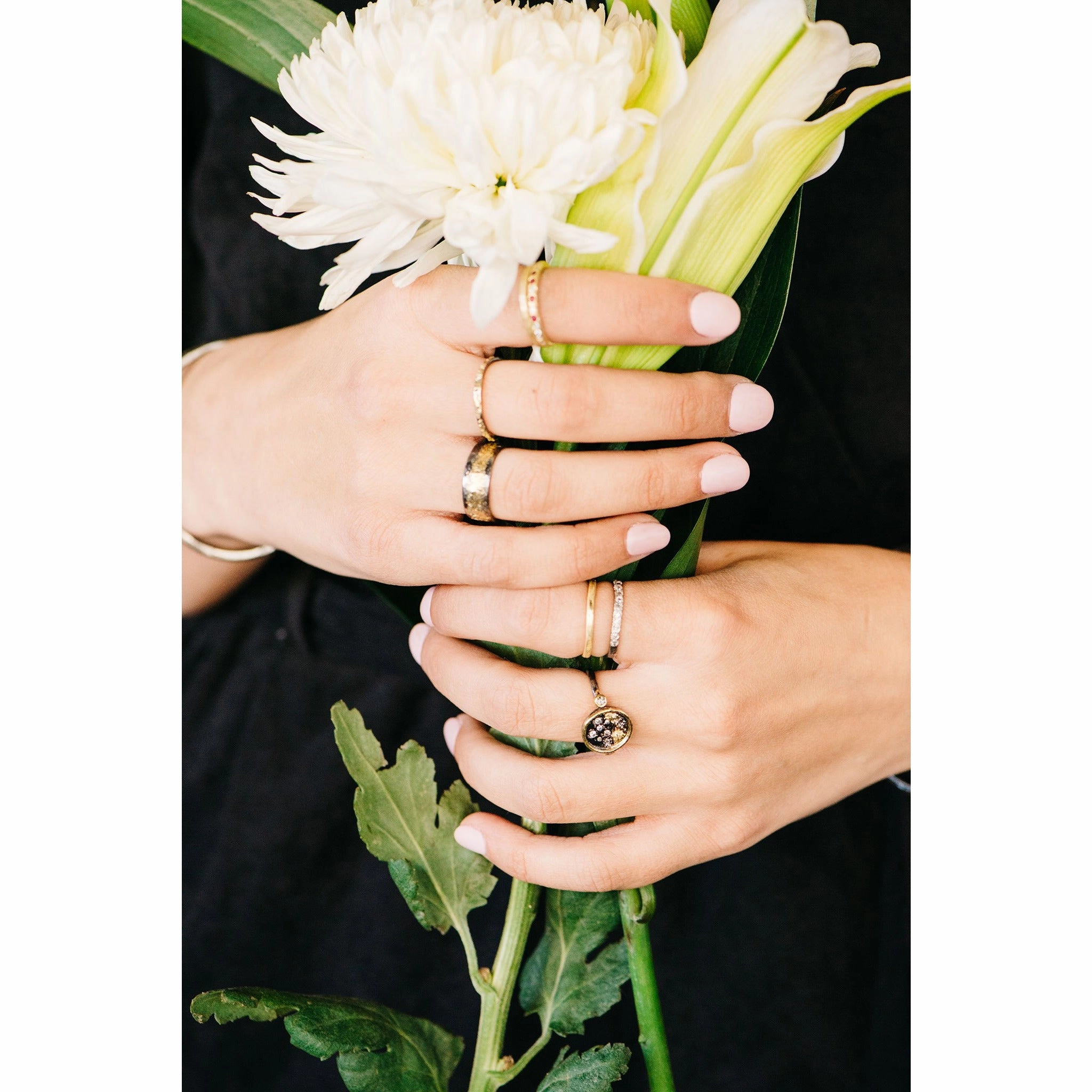 Pure Form Romantic Moment Traveler??s Coin Ring - 22k/18k Gold   Reclaimed Diamonds