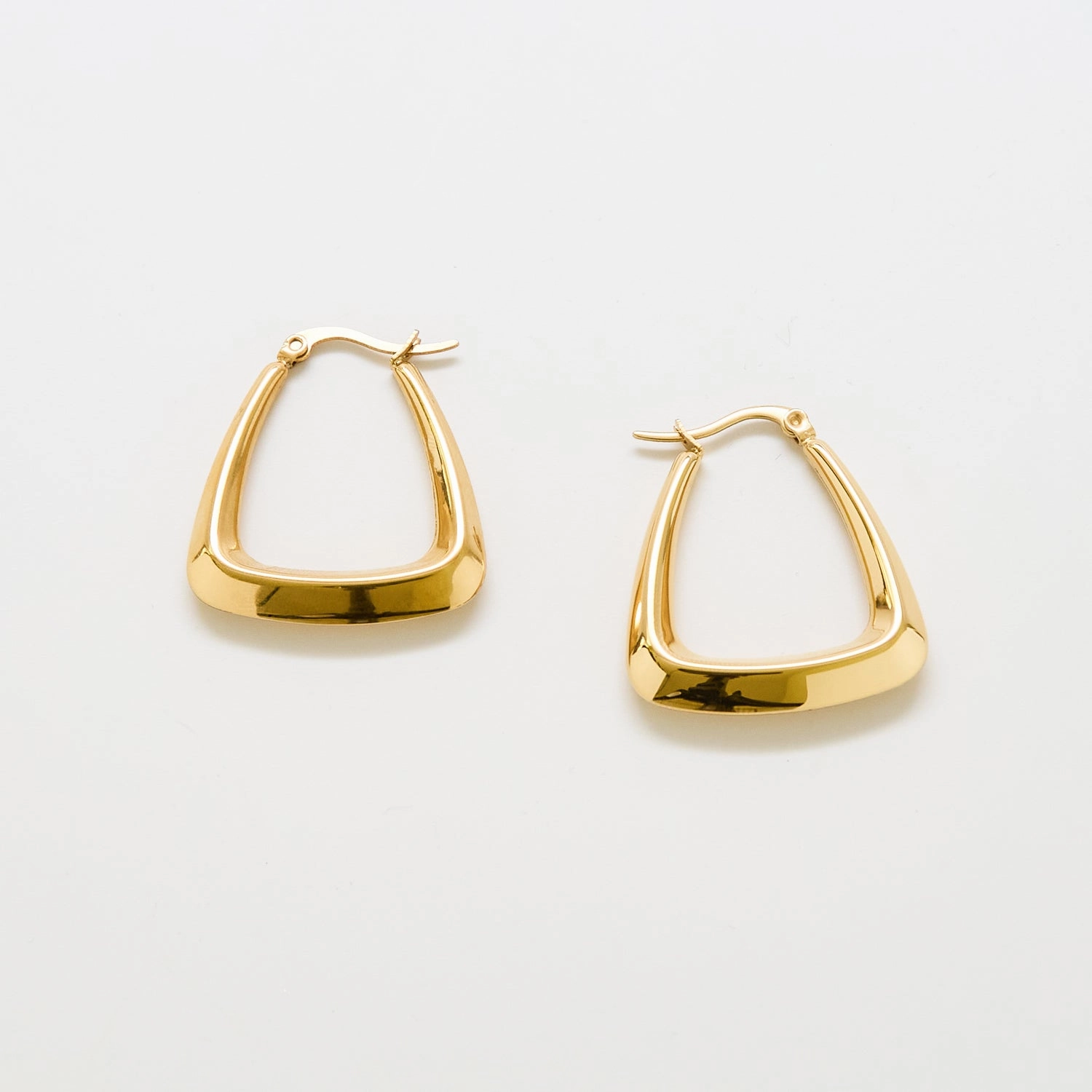 Vogue Touch Bridal Collection Medium Gold Triangle Hoop Earrings