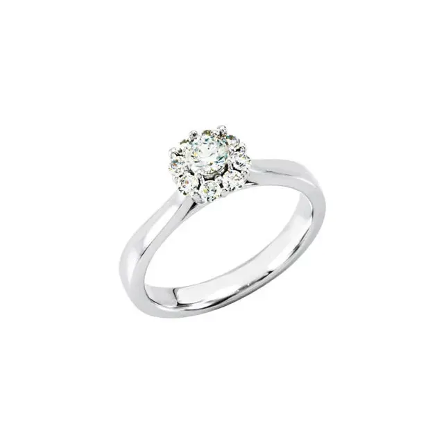Event Friendly Concrete Object PLAT 1/3 CTW Diamond Halo-Style Cluster Engagement Ring