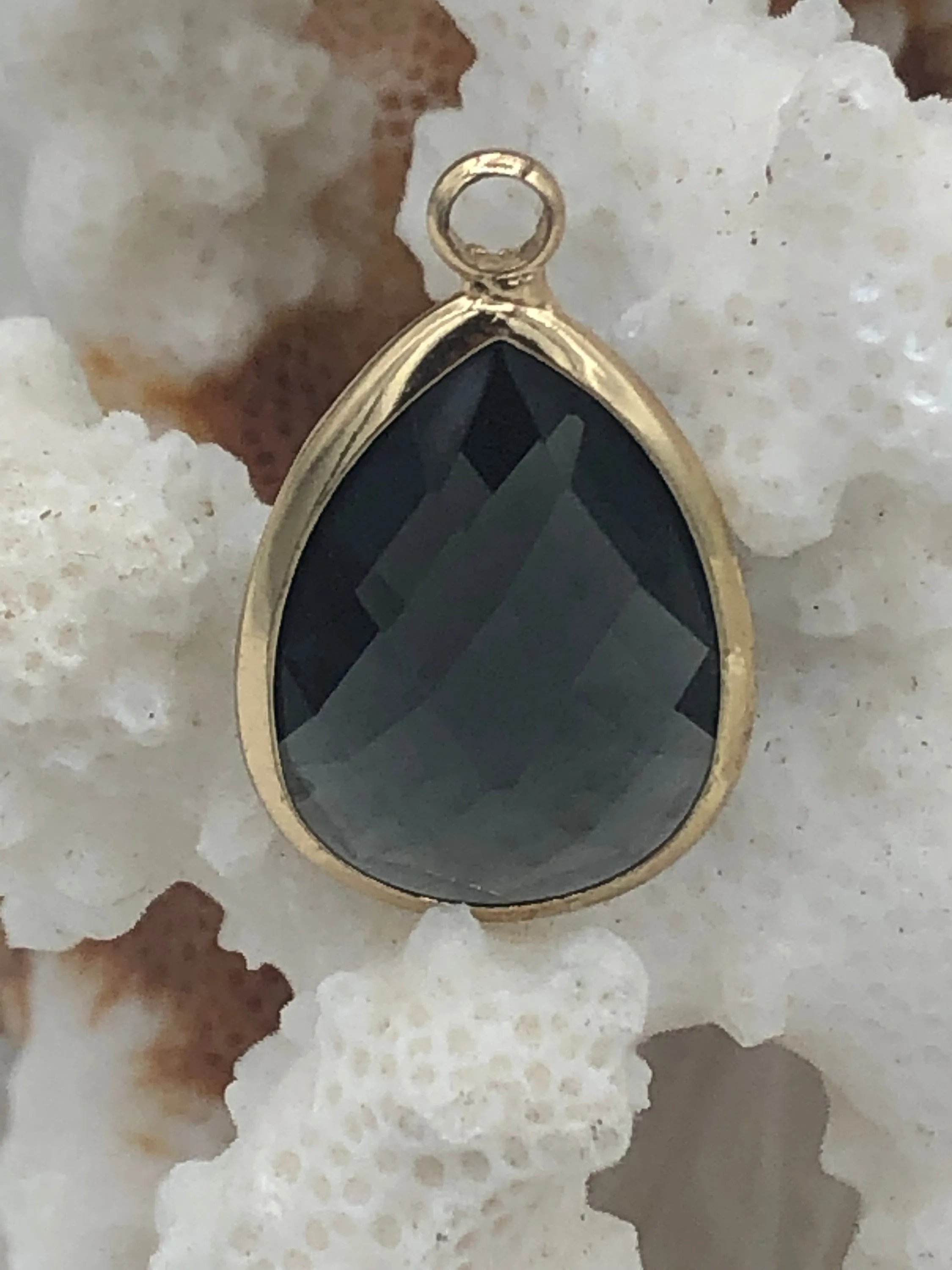 Crystal Gold Soldered Pendants and charms. Teardrop, Oval connector, Soldered Crystal Charms 5 Colors,  Fast Ship Perfect Gift Delicate Gift