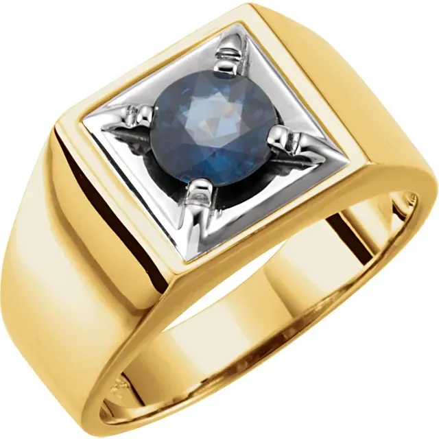 Special Care Medal Quality 14K White Blue Sapphire Illusion Ring