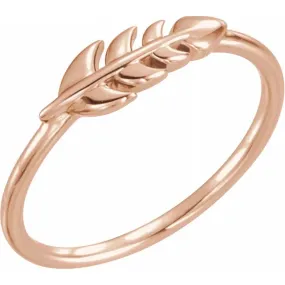 Convenient Look Trendy Jewelry 14K Rose Leaf Ring