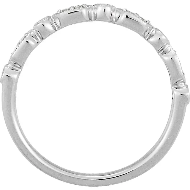 Group Identity 14K White 1/8 CTW Diamond Ring
