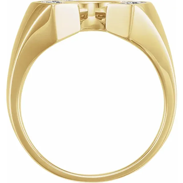 Modern Heirloom Dynamic Accent 14K Yellow & White 1/4 CTW Diamond Men's Horseshoe Ring