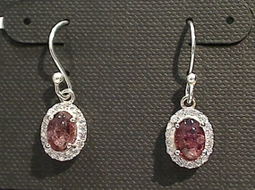 Gorgeous Feature Tiny Item Tourmaline, CZ, Sterling Silver Earrings