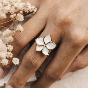 Flower Ring - Plumeria Personal Style Bright Finish