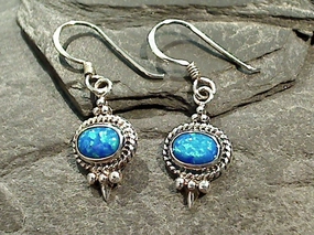 Lab Created Opal, Sterling Silver Earrings Cute Accent Unique Option