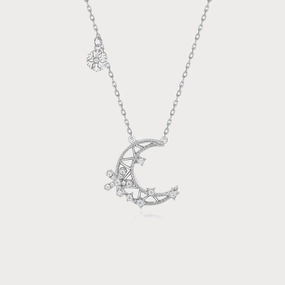 Snowflake Moon Necklace Exquisite detail Classic Detail