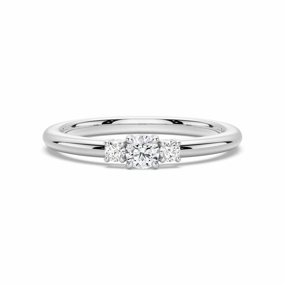 True Love Lab Grown Diamond Three Stone Promise Ring Charming Edge Luxurious Gem