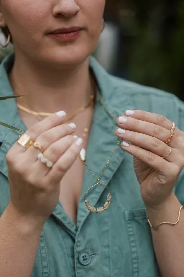 Timeless Edge Tula Aquamarine Long Layering Necklace