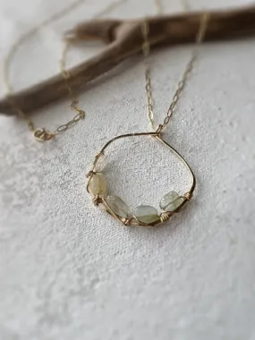 Tula Aquamarine Long Layering Necklace Modern Present Holiday Present