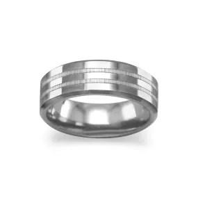 Bold Layering Bold piece Tungsten Carbide Mens Band Ring Comfort Fit Lined Design 6.5mm