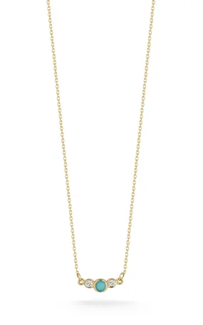 Graceful Edge Turquoise Necklace With Diamonds