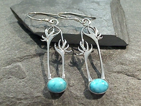 Evening Item Handsome Accessory Turquoise, Sterling Silver Earrings