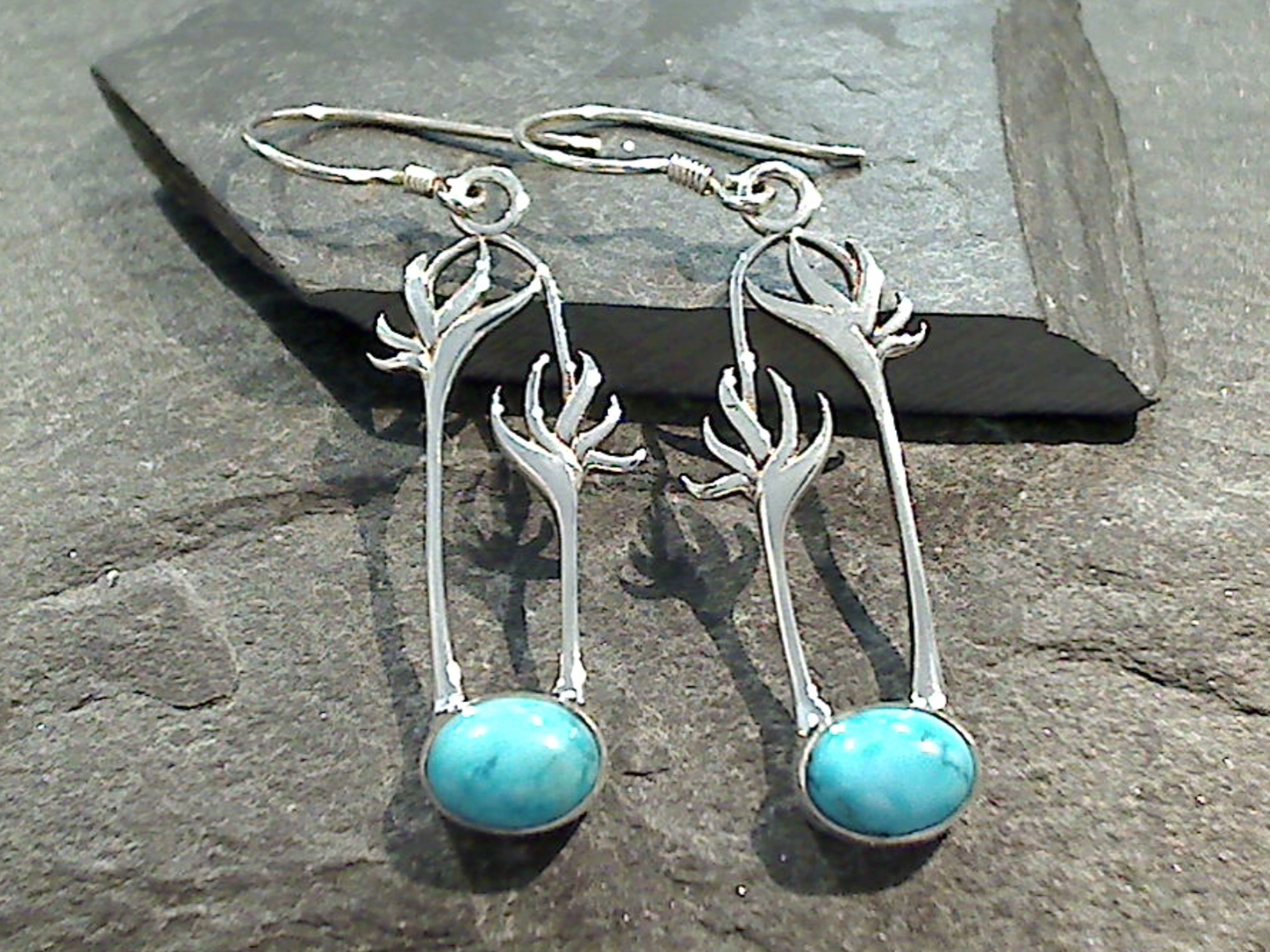Evening Item Handsome Accessory Turquoise, Sterling Silver Earrings