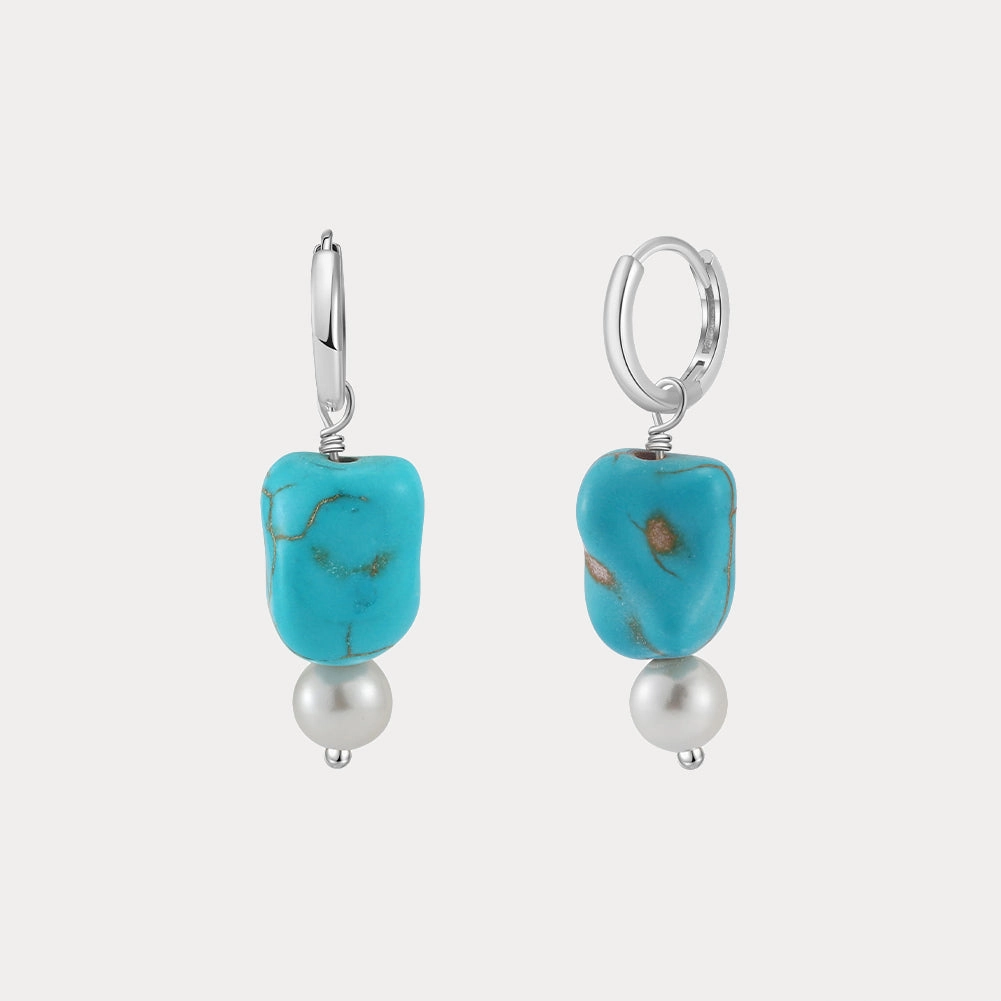 Pearl Turquoise Earrings Graceful Accent