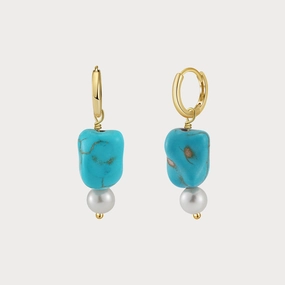 Pearl Turquoise Earrings Luxe Accent Trend Look