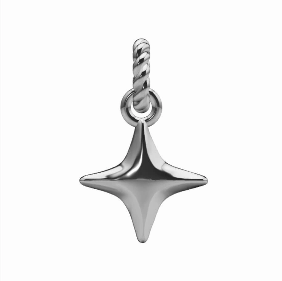 Twinkling Star Charm Elegant Shape