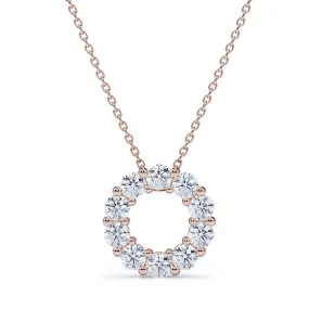 Snowy Round Wreath 1.10 carat Round Moissanite Pendant Necklace in 18k White Gold Over Silver Often Adornment Artistic Style